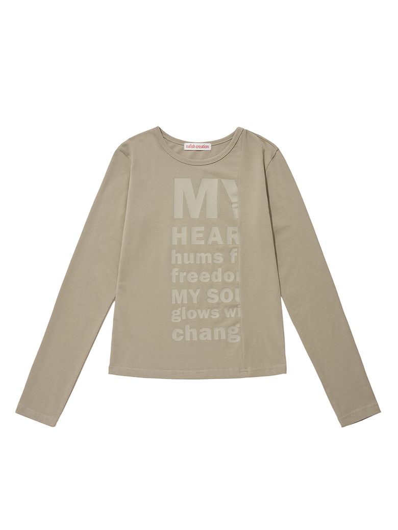 MY CUTTING LINE LONG SLEEVE, DARK BEIGE