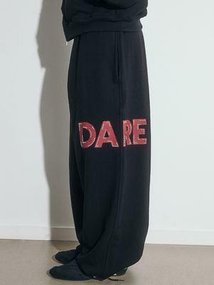 DARE BEADS SWEAT JOGGER PANTS, BLACK