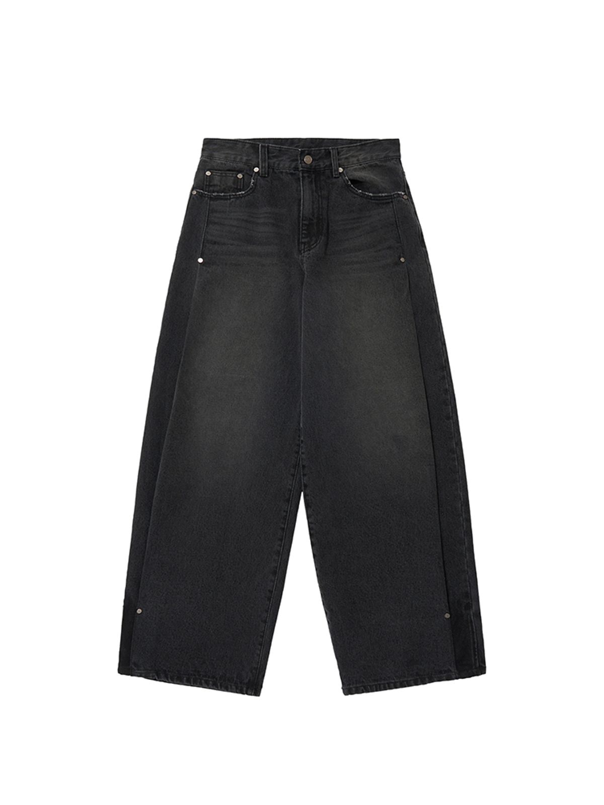 오피쉬(OAFISH) SIDE TUCK DENIM PANTS, BLACK