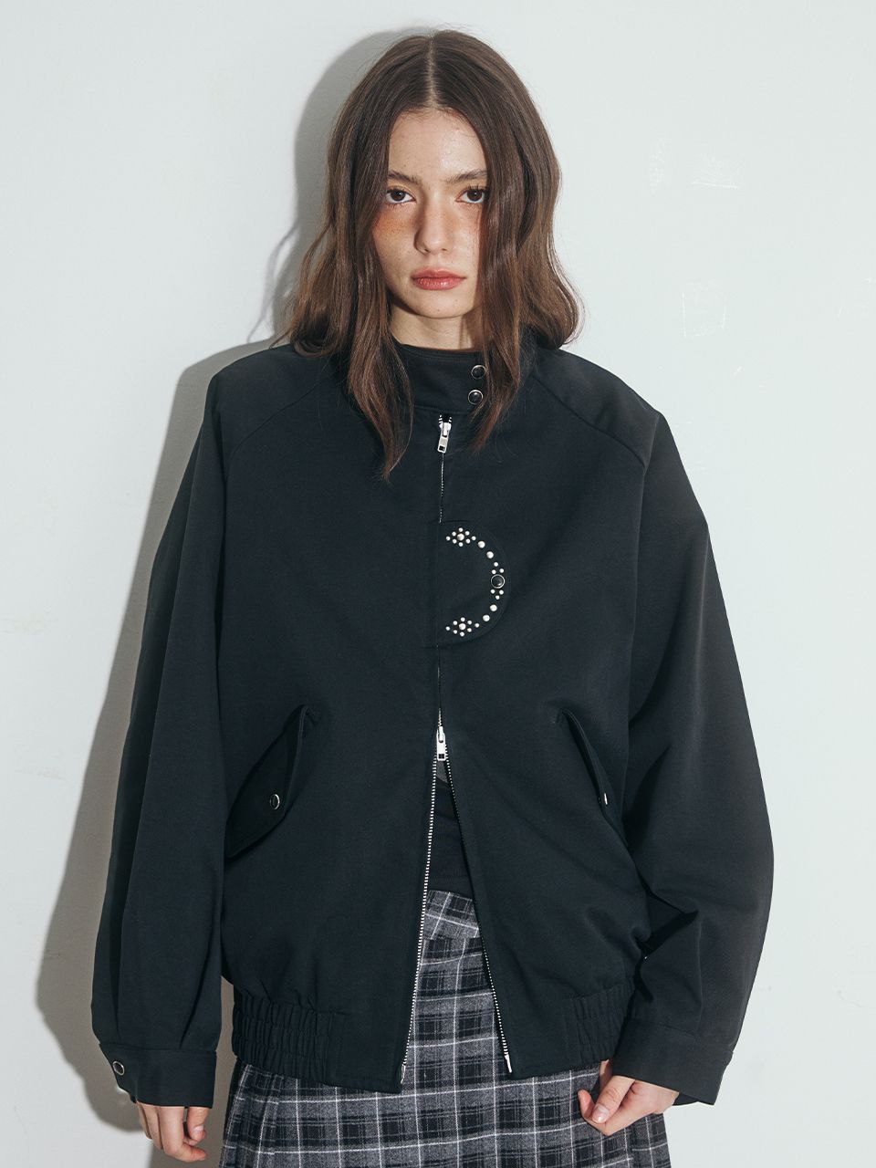 【OAFISH】Studded Two-Way Baracuta Jacket ジャケット MUSINSA | OAFISH Studded Two Way Baracuta Jacket, Black