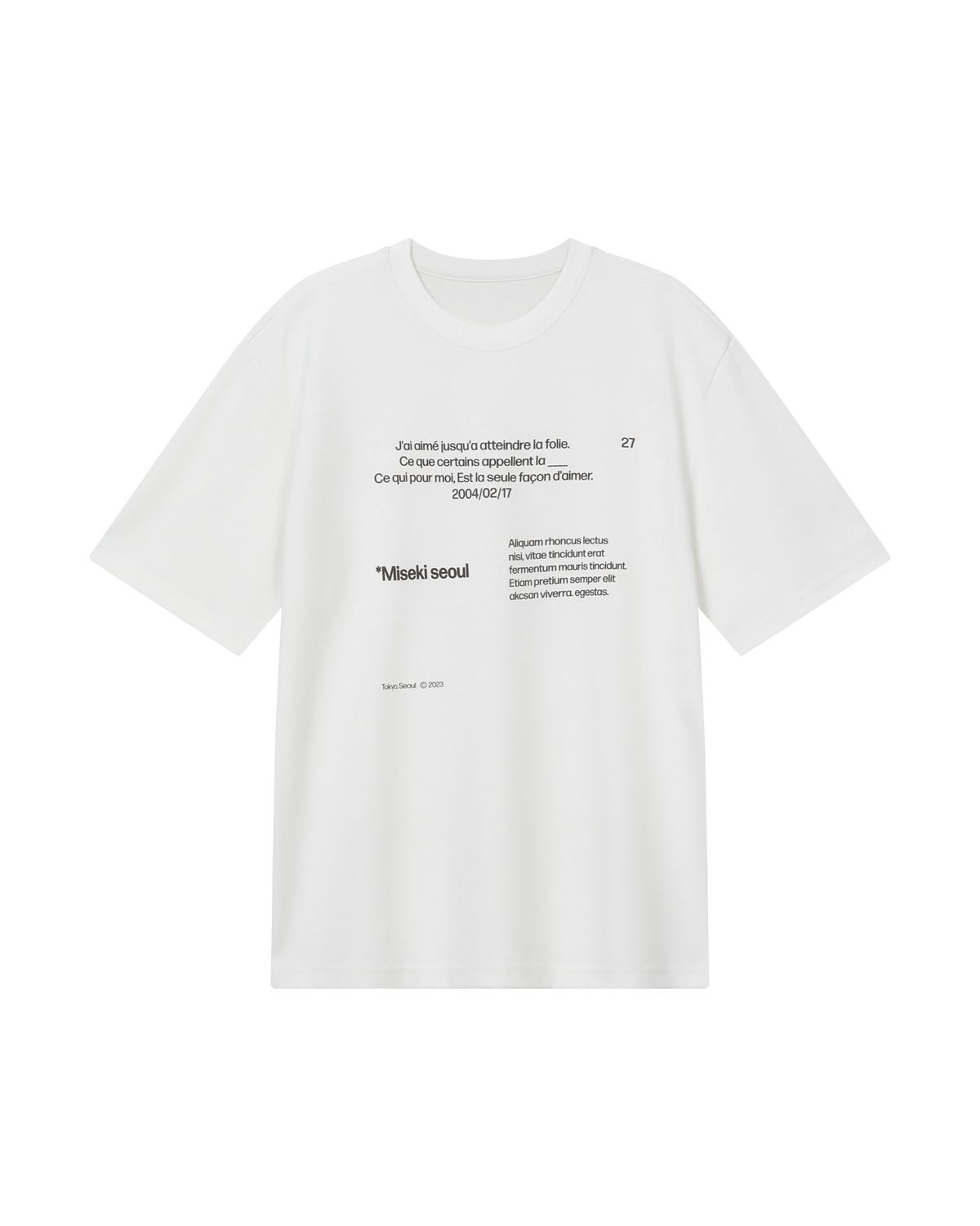 MUSINSA | MISEKI SEOUL Miseki typography short sleeves WHITE
