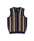 Striped Knit Vest Navy