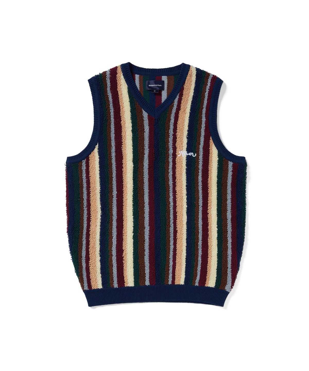 디스이즈네버댓(THISISNEVERTHAT) Striped Knit Vest Navy