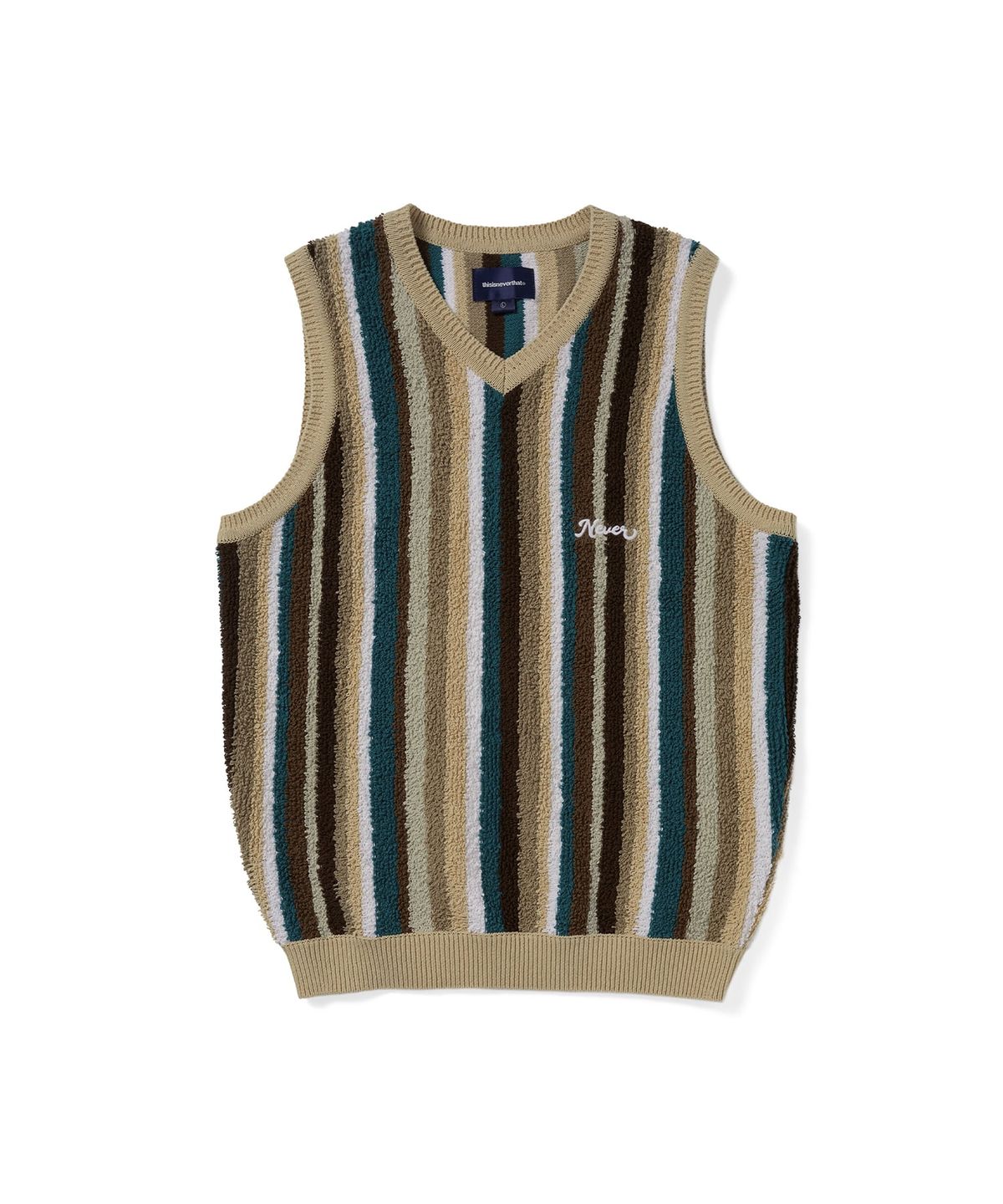 디스이즈네버댓(THISISNEVERTHAT) Striped Knit Vest Beige