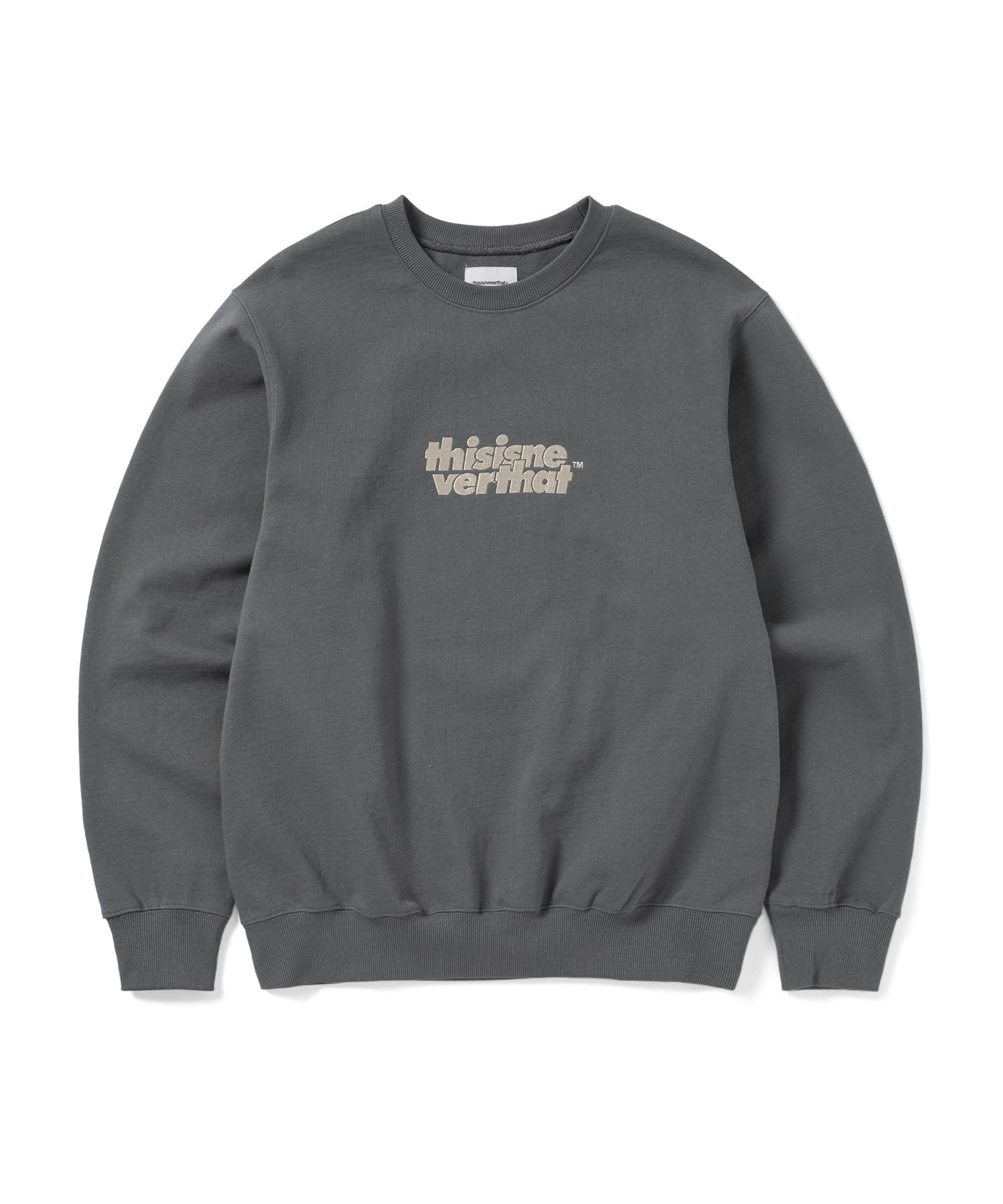 さらに100円引き◆thisisneverthat◆OL-Logo Crewneck MUSINSA公式 | thisisneverthat® OL-Logo Crewneck Dark Grey