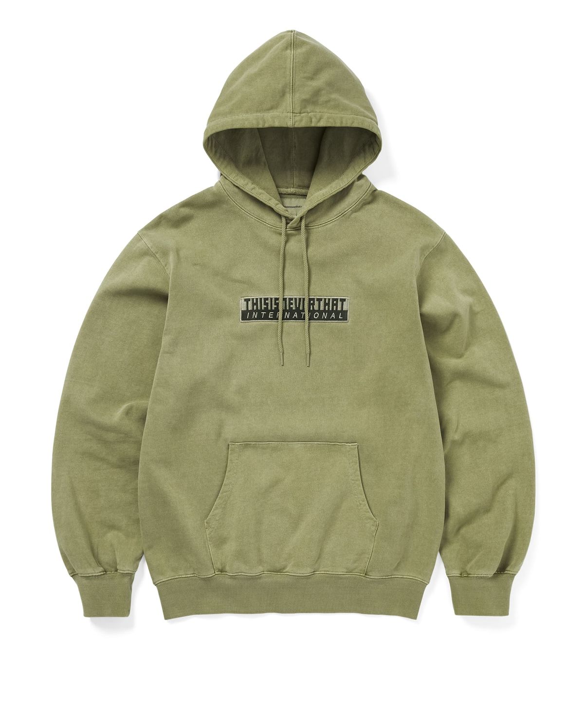 디스이즈네버댓(THISISNEVERTHAT) TNT International Hoodie Light Moss