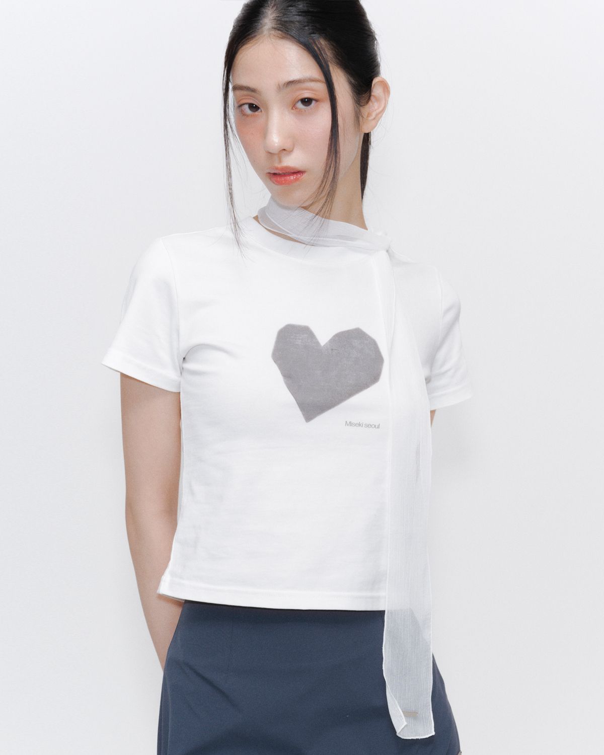 【Miseki SEOUL】25ss Hearts short sleeves MUSINSA | MISEKI SEOUL Hearts short sleeves WHITE