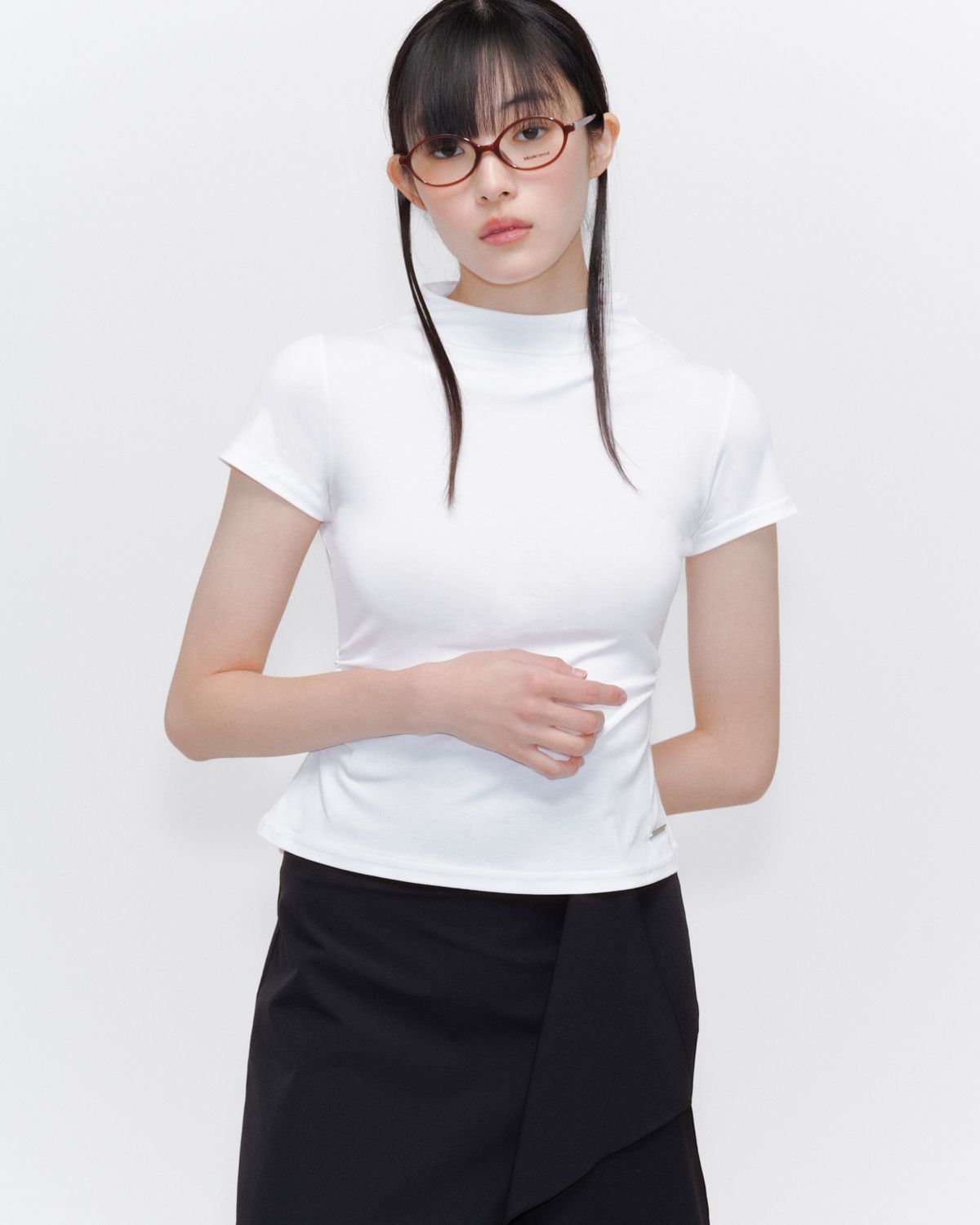 ◆MISEKI SEOUL◆ Mock neck pintuck sleeves WHITE MSK251TS01W MUSINSA | MISEKI SEOUL Mock neck pintuck sleeves WHITE