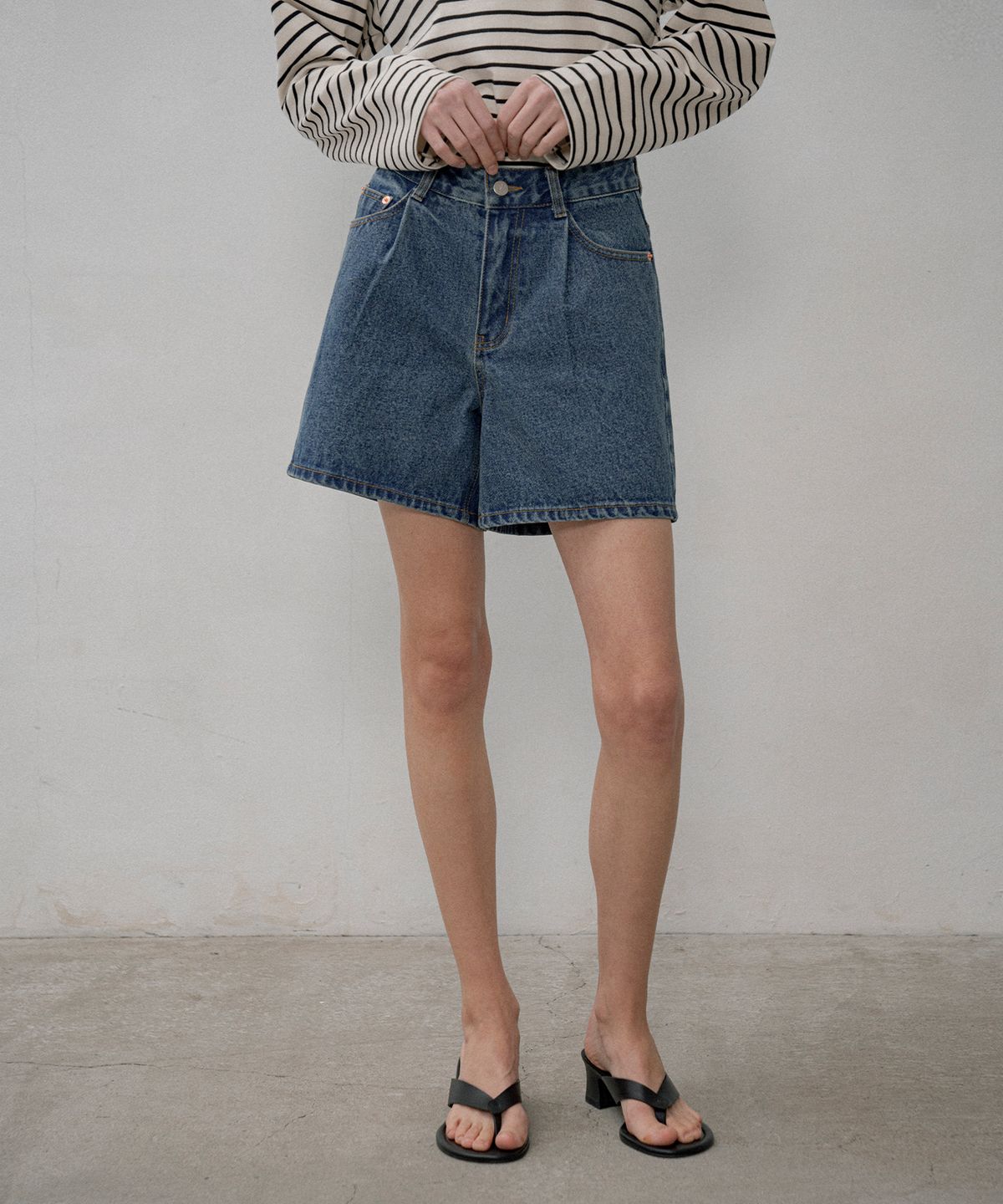 시야쥬(SIYAZU) SIJN6030 color denim shorts_Deep blue