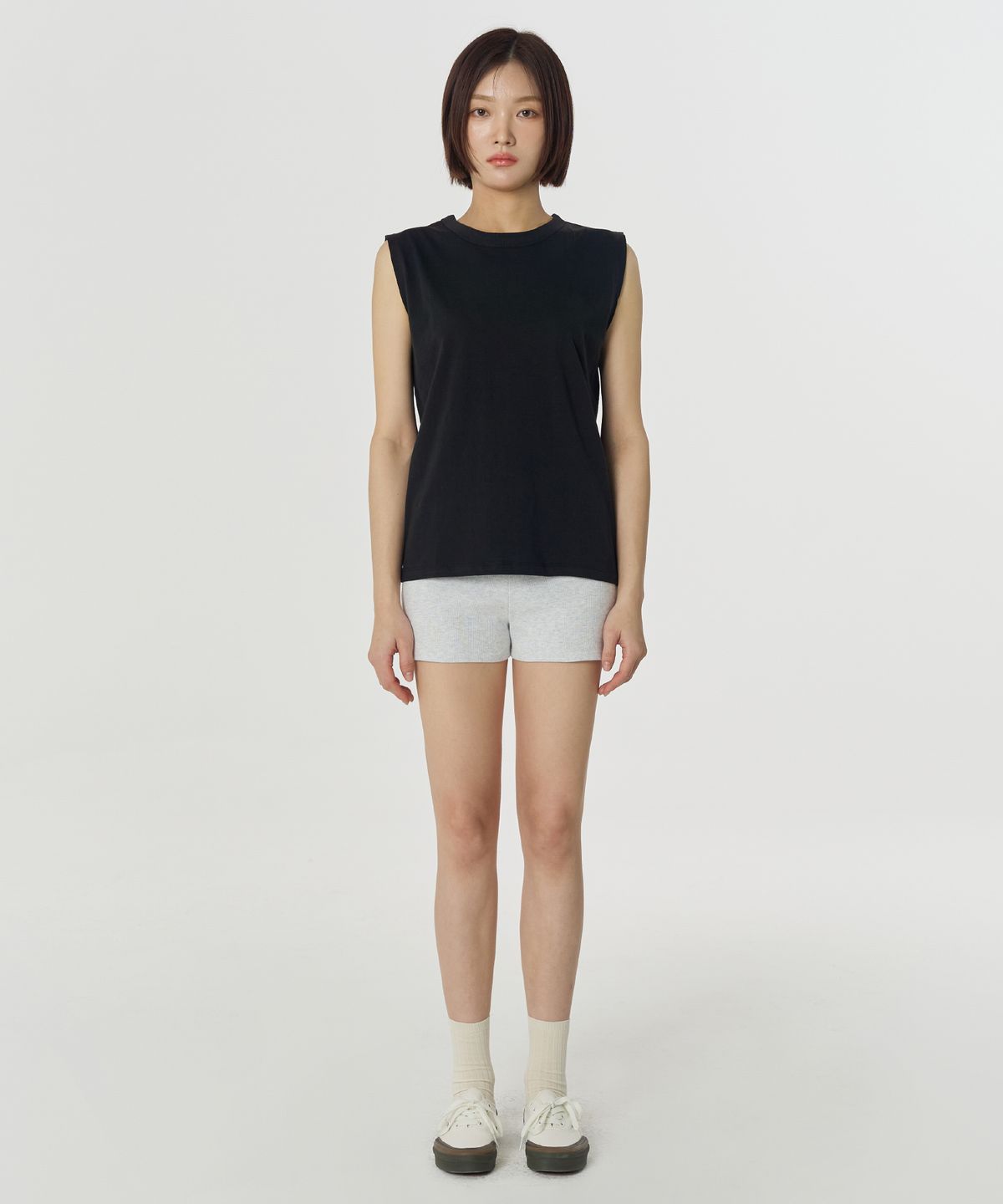 줄리아페페(JULIAPEPE) Ribbed Shorts (Melange)