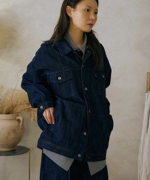 유니섹스 쿠로키 데님 자켓