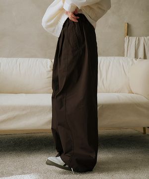 유니섹스 사이드 심 팬츠 브라운