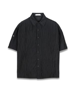 플리츠 반팔셔츠 (차콜)