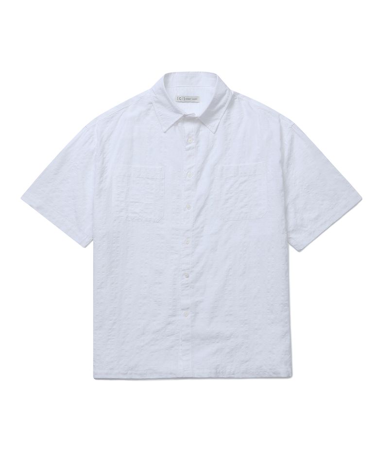 멀티 플레이드 반팔셔츠 (화이트)