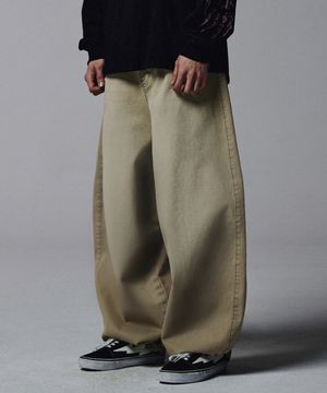 Extra Wide Balloon Pants - Beige