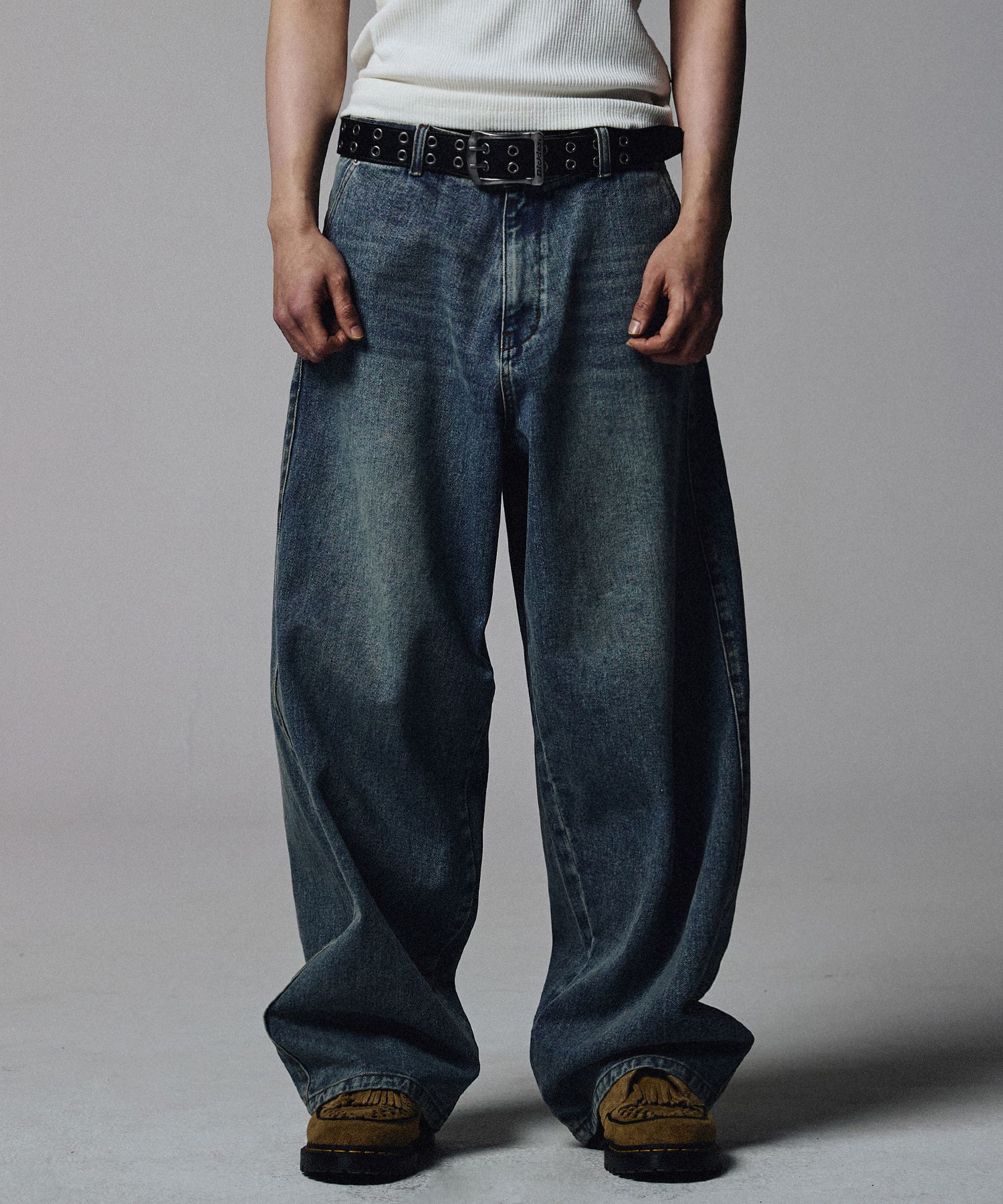デニム・ジーパン NOT4NERD Hand Loose Wide Denim Pants Deep Blue PT061DB MUSINSA | NOT4NERD Loose Wide Denim Pants - Deep Blue