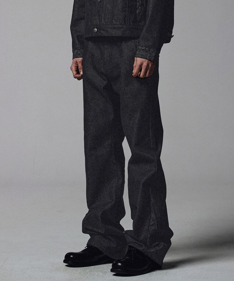 Python Layered Denim Pants - Black