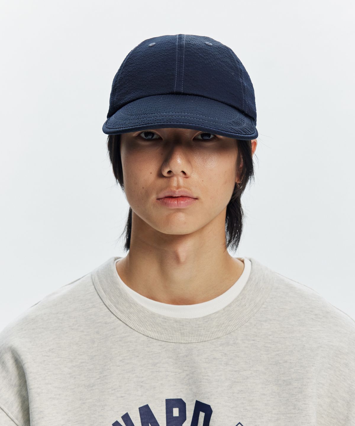 프리즘웍스(FRIZMWORKS) SEERSUCKER FEATHER CAP _ NAVY