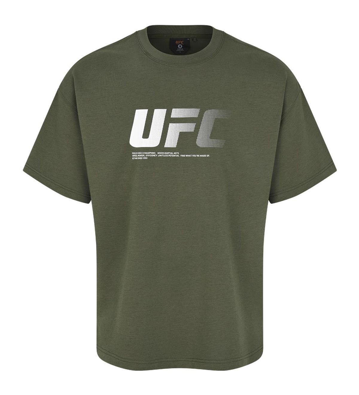 유에프씨 스포츠(UFC SPORT) UFC 제로 100 오버핏 반팔 티셔츠 다크카키 U4SSW2312DK