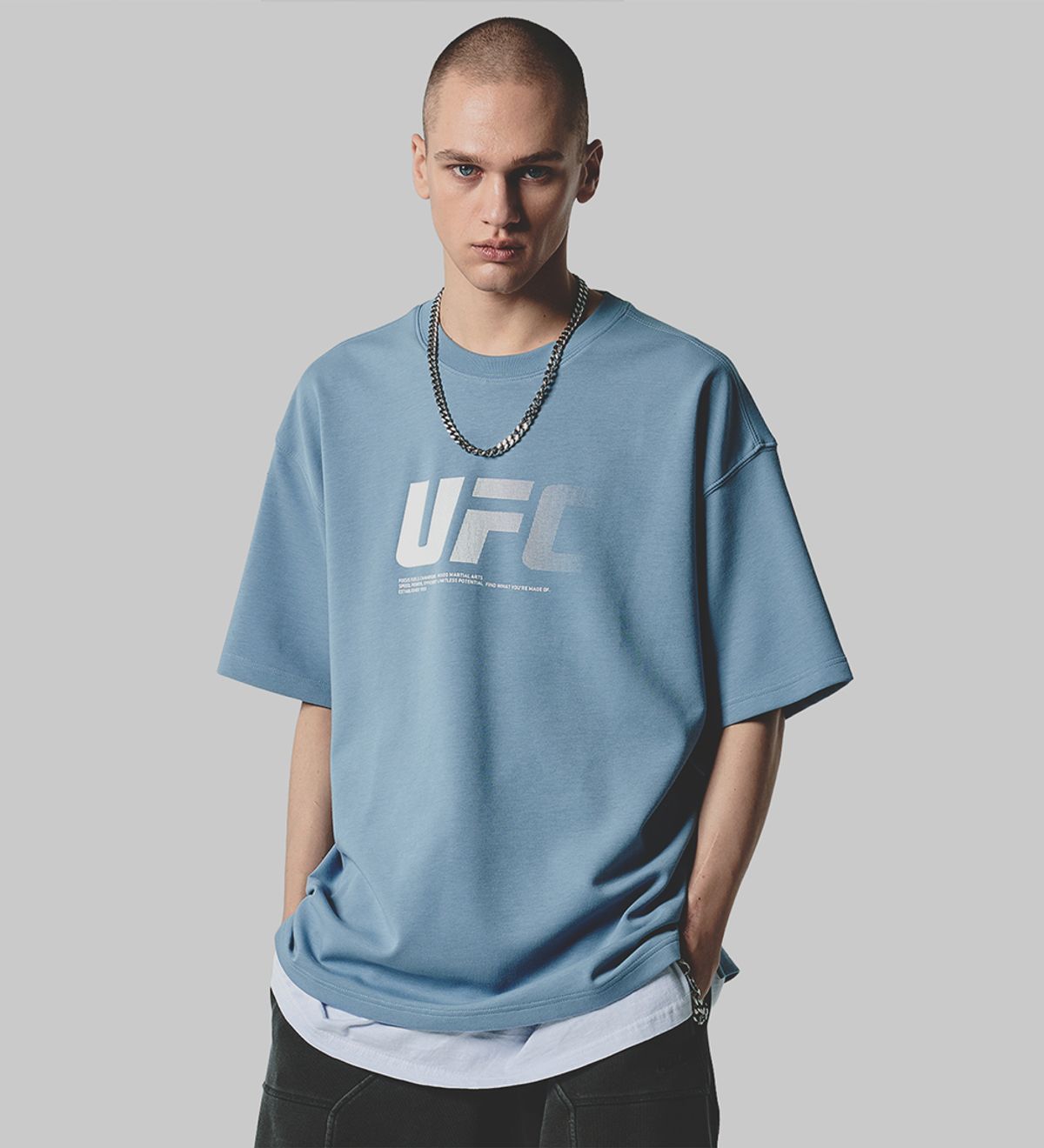 유에프씨 스포츠(UFC SPORT) UFC 제로 100 오버핏 반팔 티셔츠 터키석 U4SSW2312TQ