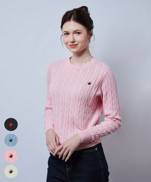 여성 케이블 라운드넥 니트 4Color TS410