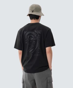 코튼 발포 그래픽 반팔 티셔츠 (S25MMFTS66) Dark Charcoal