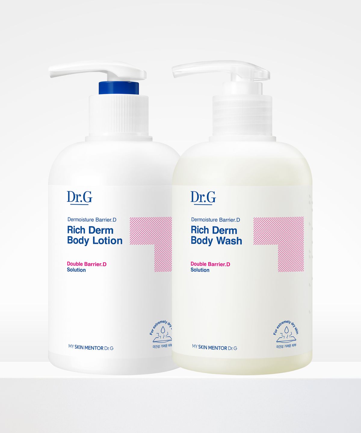 닥터지(DR.G) 더모이스처 배리어D 리치덤 바디워시 400ml+바디로션 400mL