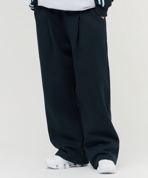 원턱 와이드 스웨트 팬츠_네이비