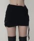 피어싱 드레이프 셋업 미니 스커트 (블랙)