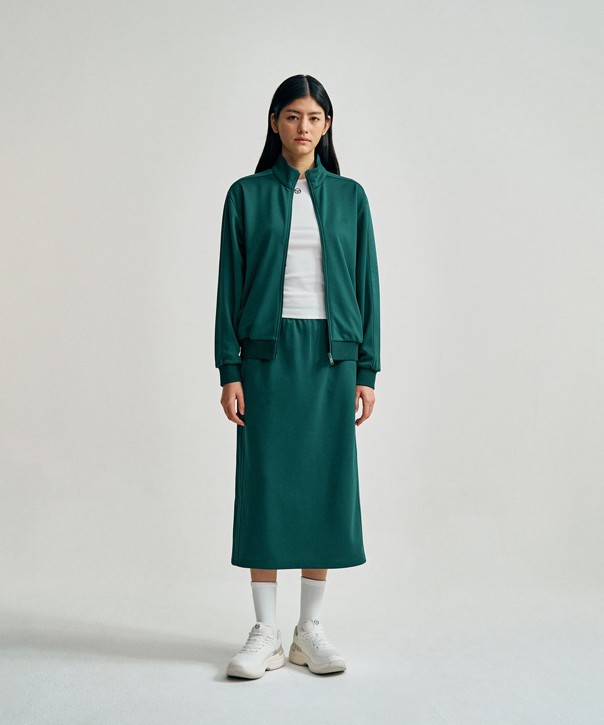 세르지오 타키니(SERGIO TACCHINI) W 타키니 모던 트랙 미디 스커트 (D.Green)