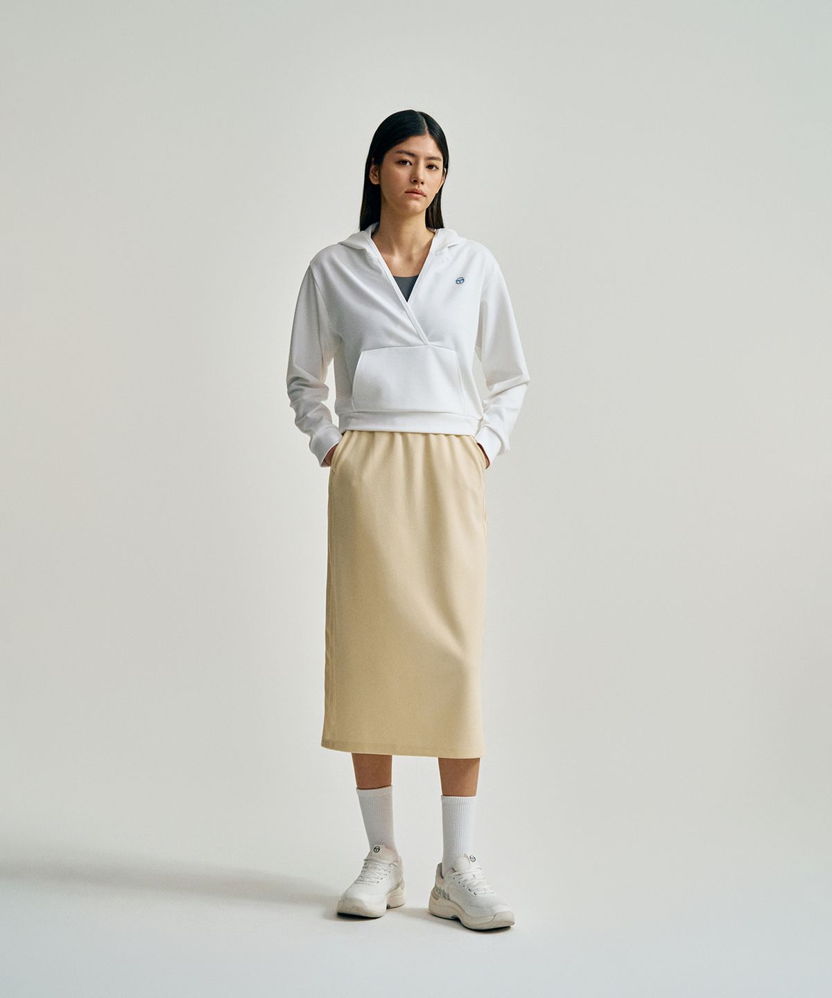 세르지오 타키니(SERGIO TACCHINI) W 타키니 모던 트랙 미디 스커트 (L.Yellow)