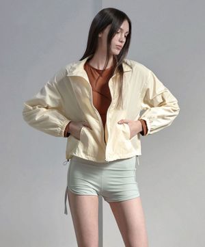 여성 요가복 DEVI-O0019-옐로우 필라테스 파인 스트링 윈드자켓