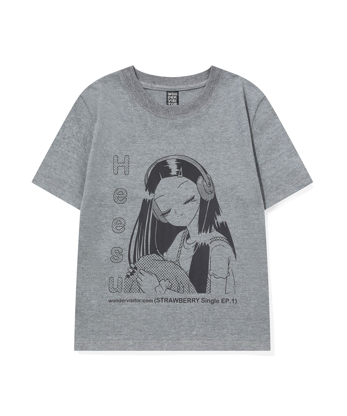 원더비지터(WONDERVISITOR) HEESU crop T-shirt [Grey]