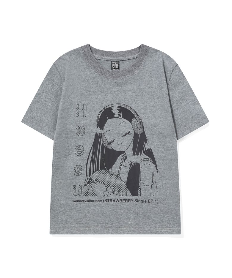 HEESU crop T-shirt [Grey]