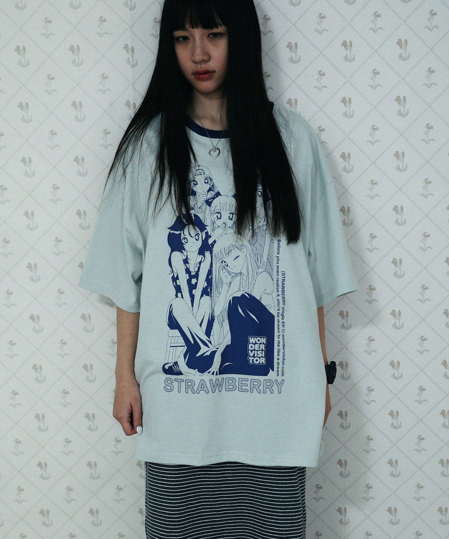 Tシャツ・カットソー [WONDERVISITOR] Ascii Strawberry Overfit T-shirt MUSINSA公式 | WONDERVISITOR Strawberry EP1 Overfit T-shirt