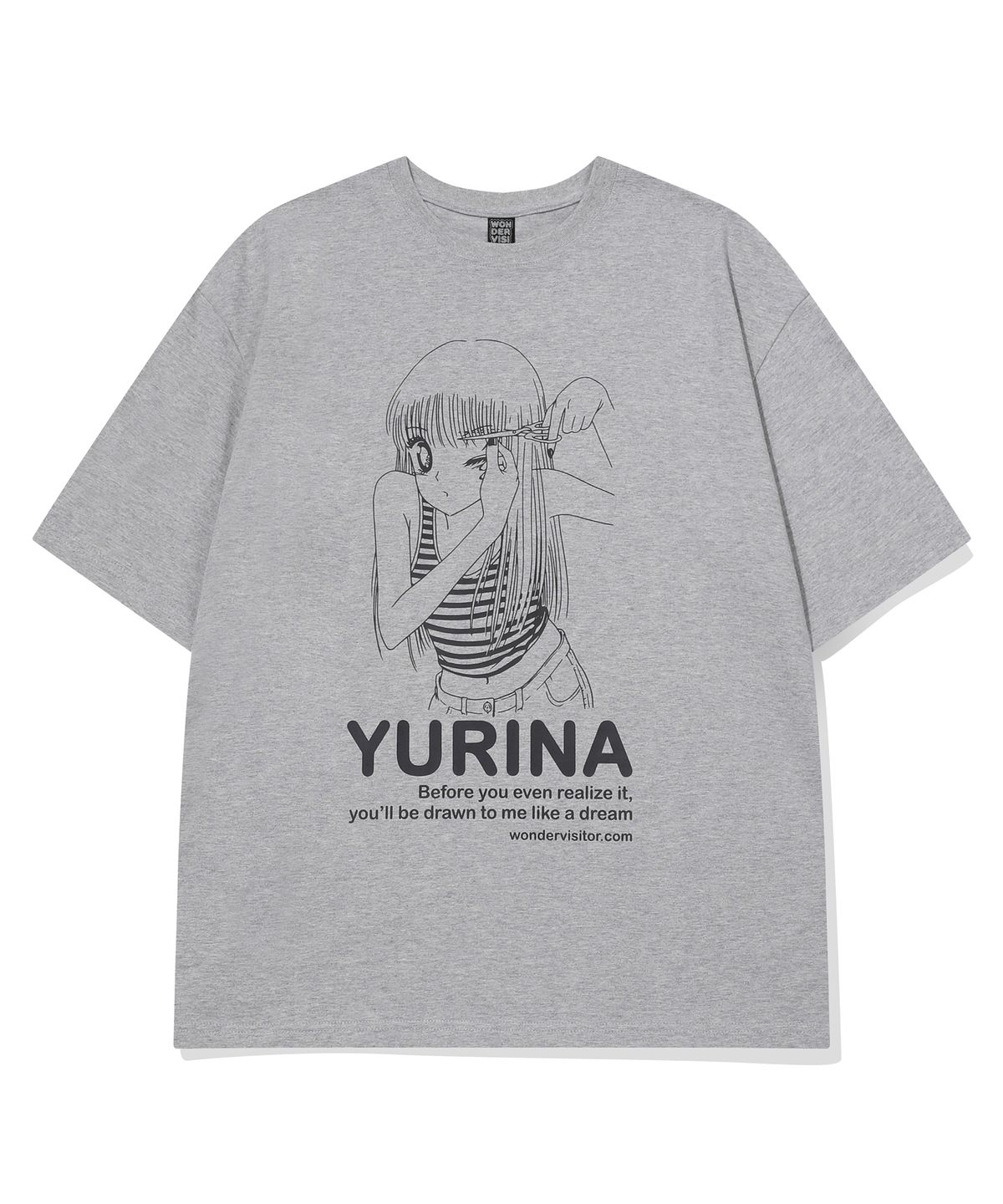 원더비지터(WONDERVISITOR) YURINA Overfit T-shirt [Melange grey]