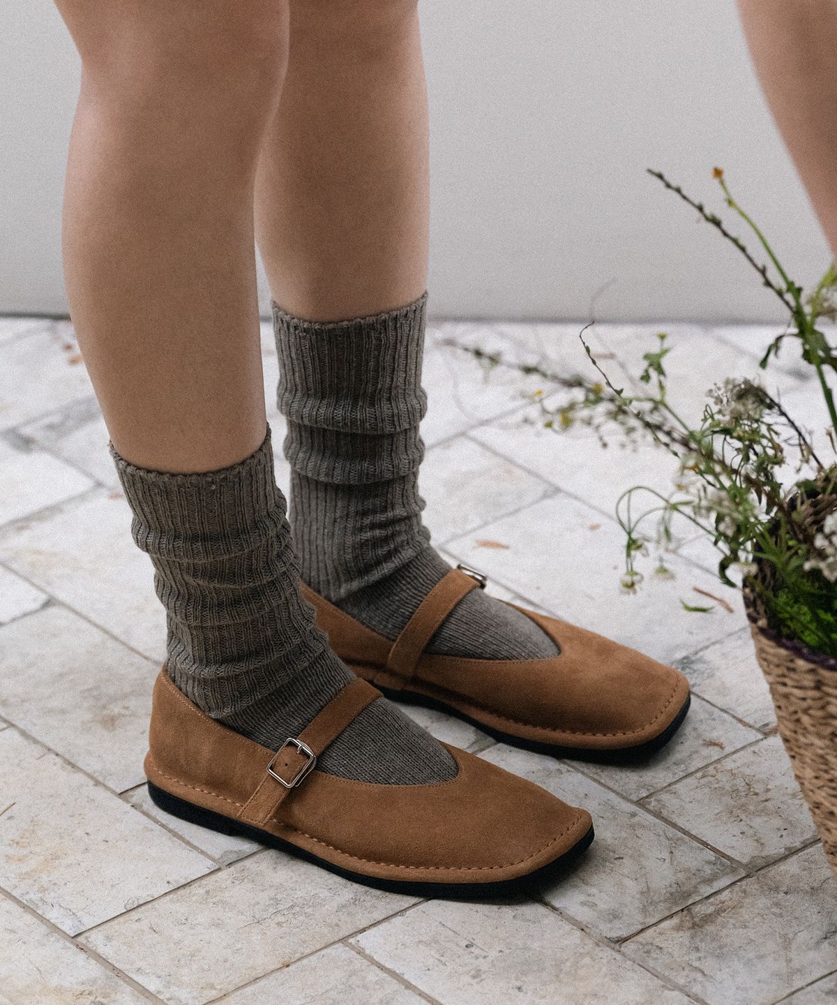 더조히(THE JOHI) Square Stitched Mary Jane Flats_4 COLORS