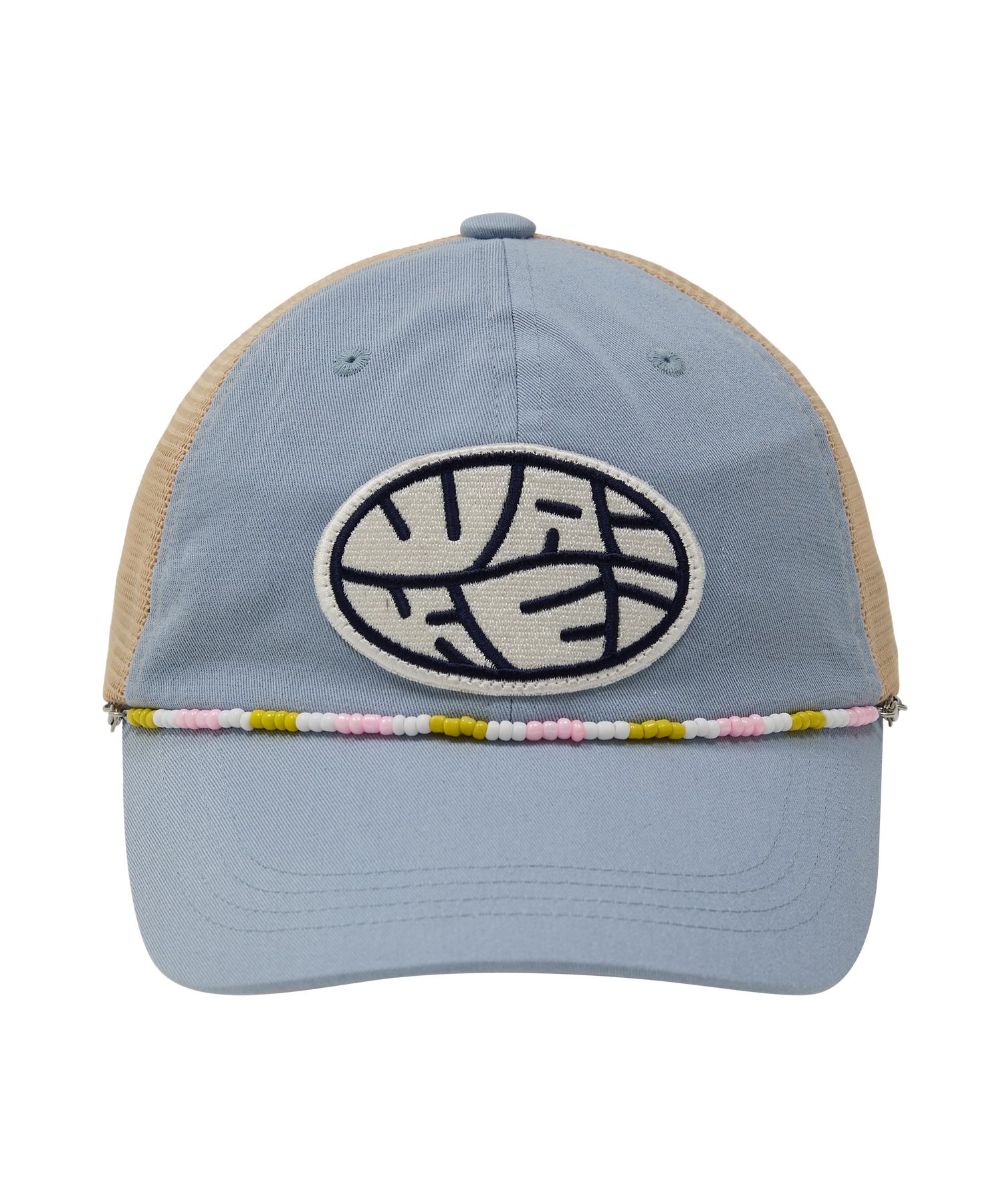 ★Wai Kei★ Detachable Bead String Mesh Ball Cap Brown YKBE0 Detachable Beads String Mesh Ball Cap - WaiKei | 60% - Asian