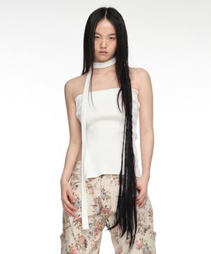 STRAP KNIT TANK TOP IVORY