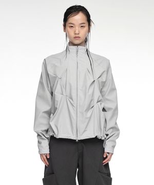 PINTUCK WIND BREAKER (UNISEX) LIGHT GRAY