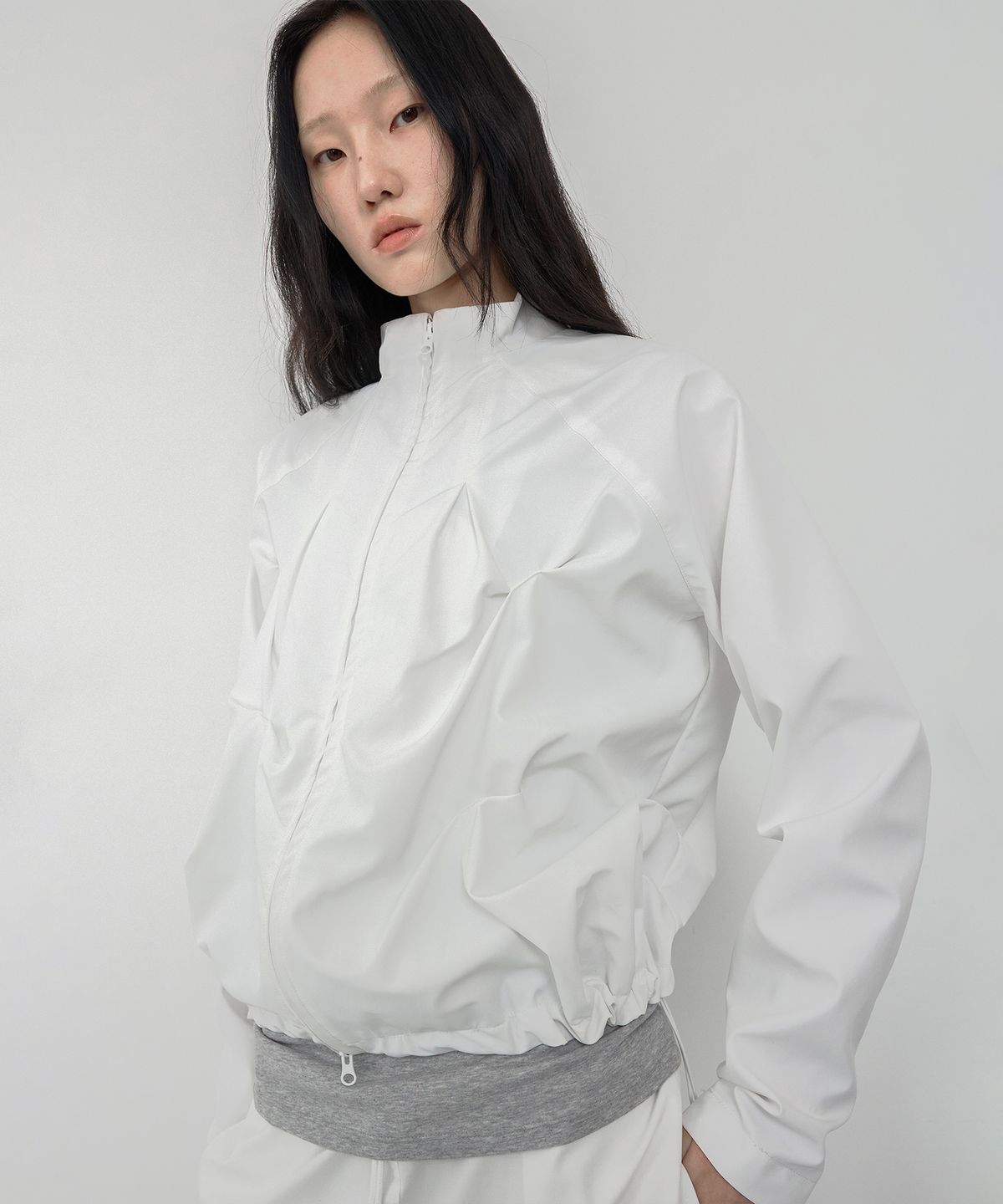 나체(NACHE) PINTUCK WIND BREAKER (UNISEX) IVORY