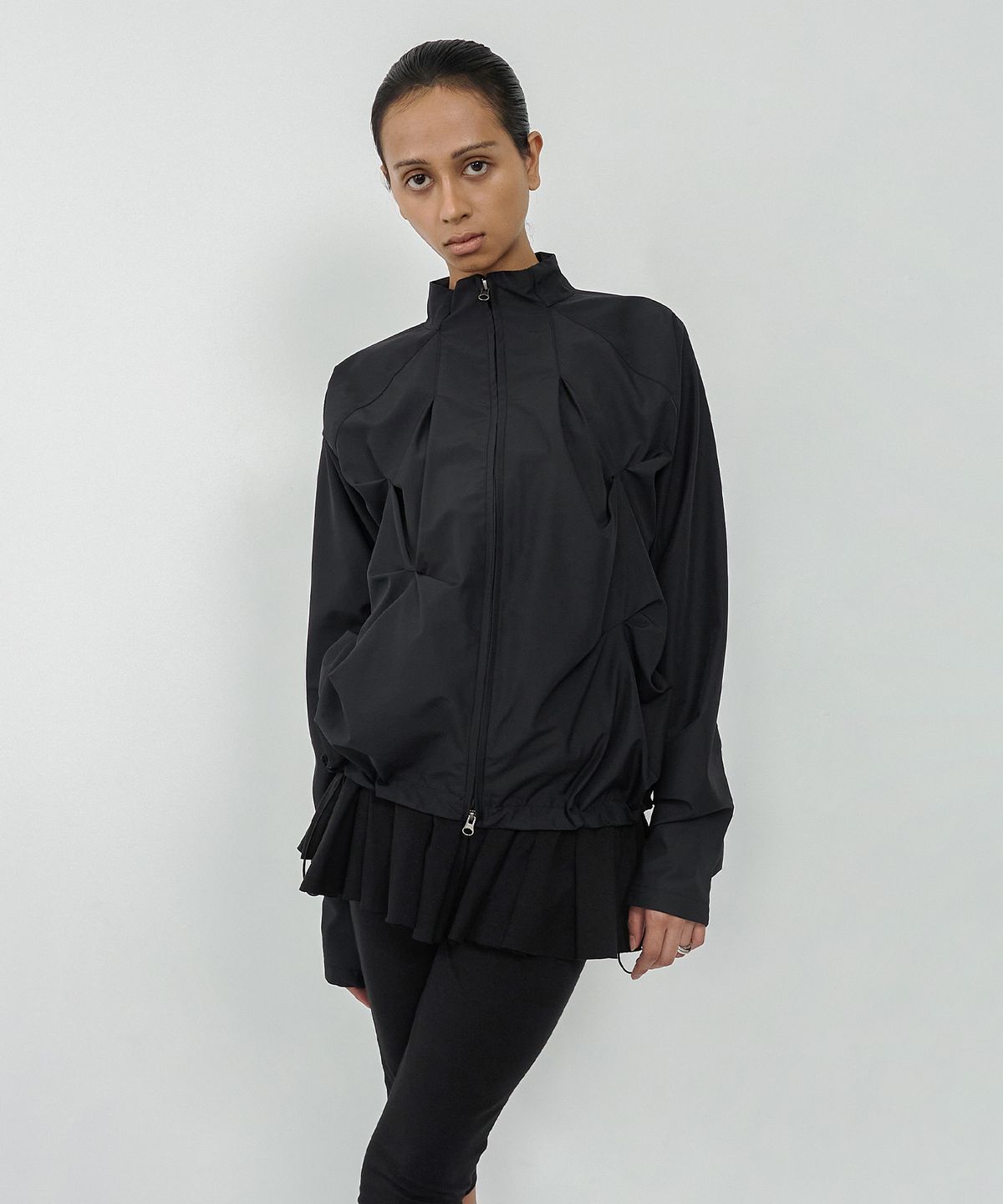 나체(NACHE) PINTUCK WIND BREAKER (UNISEX) BLACK