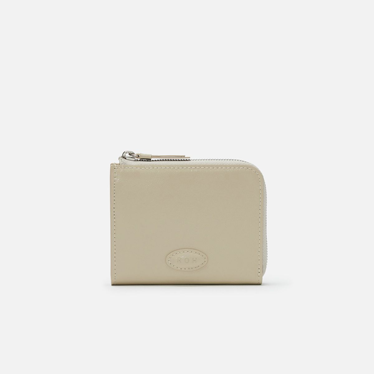 로서울(ROH SEOUL) Oval button wallet Wrinkled Neutral oat