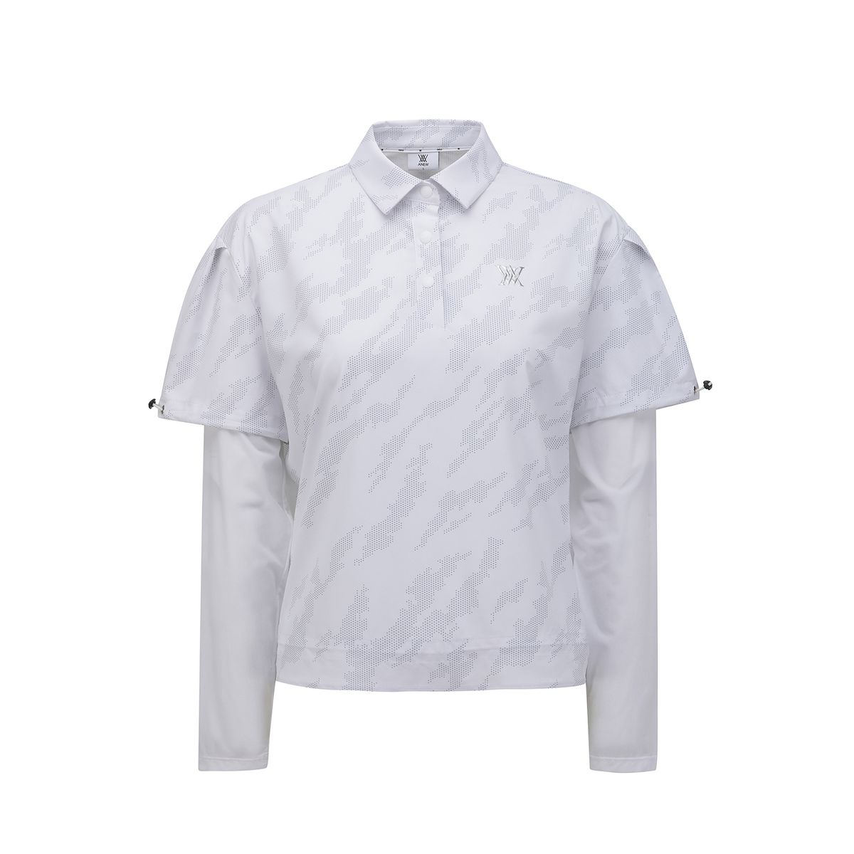어뉴골프(ANEW GOLF) WOMEN SP LAYERED PATTERN LONG T-SHIRT_WH