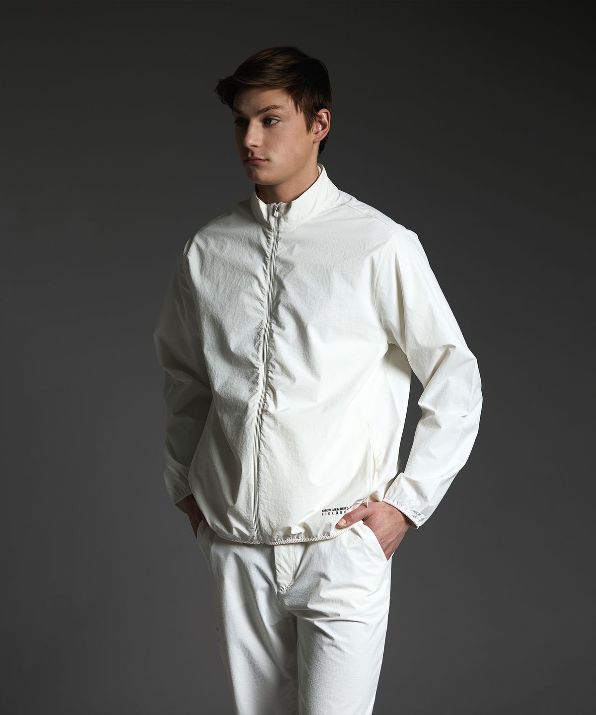 크루멤버스온리(CREW MEMBERS ONLY) RIPSTOP SWING JACKET WHITE