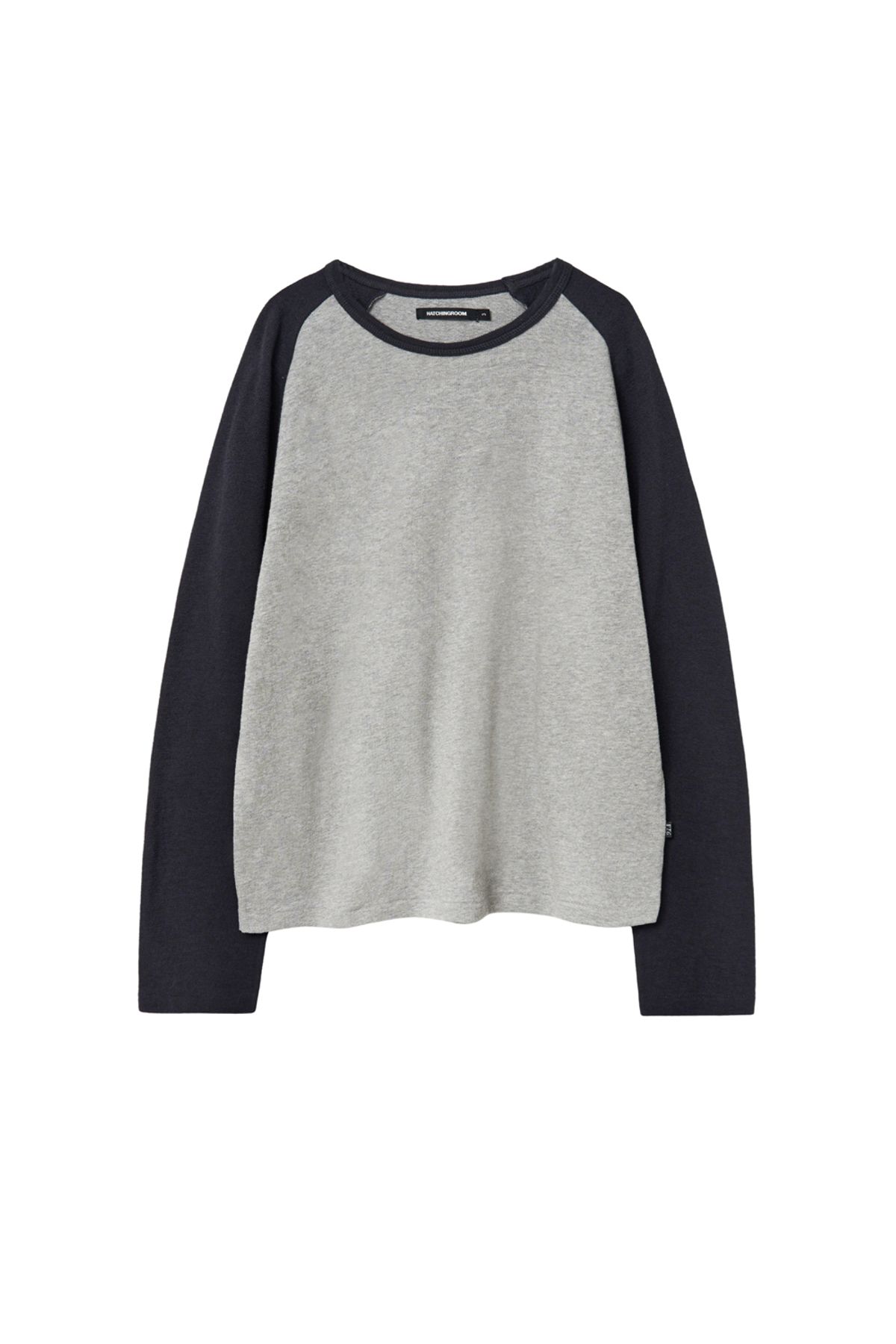 해칭룸(HATCHINGROOM) Raglan Tee Blue Charcoal/M.Grey
