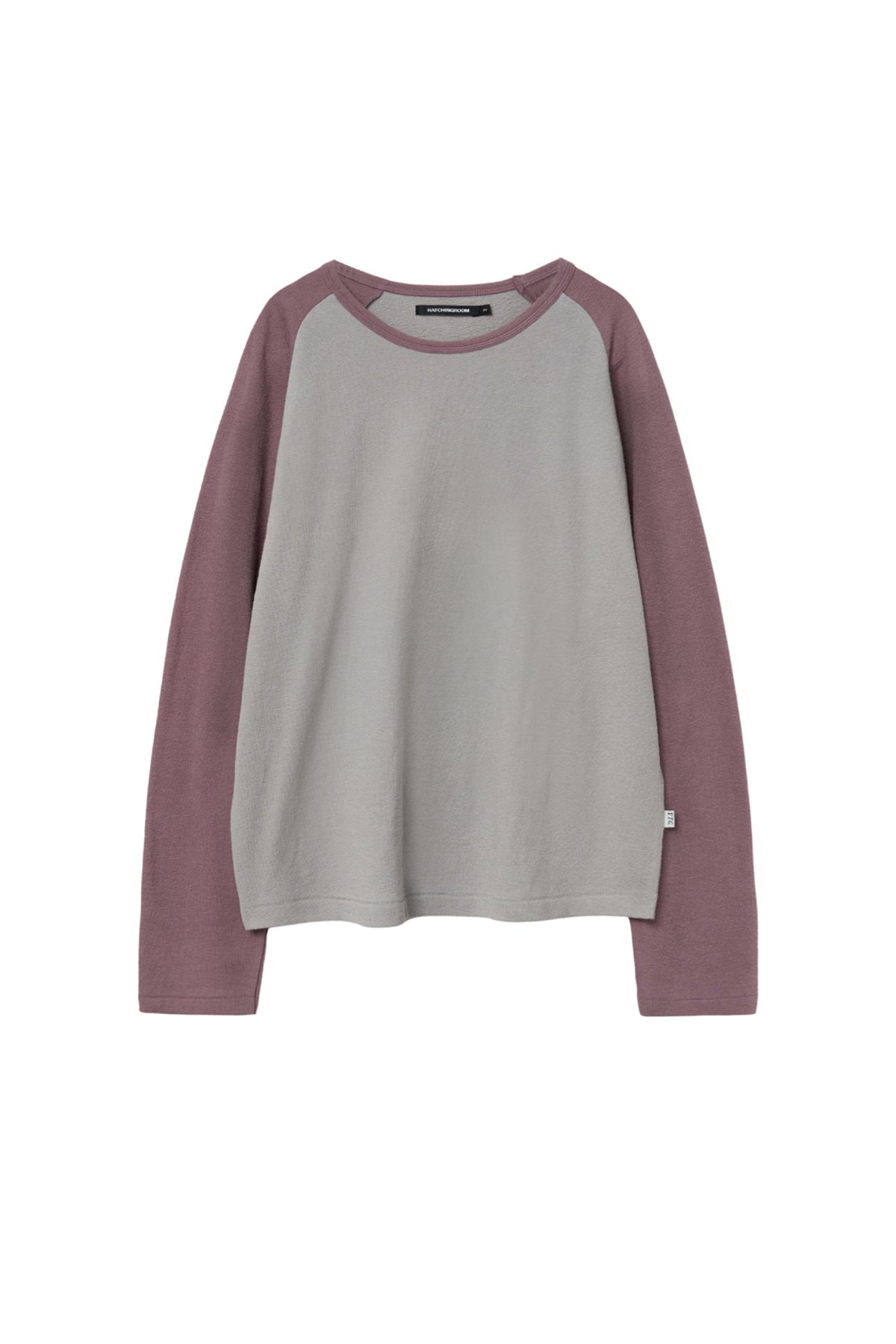 해칭룸(HATCHINGROOM) Raglan Tee Dark Pink/Grey
