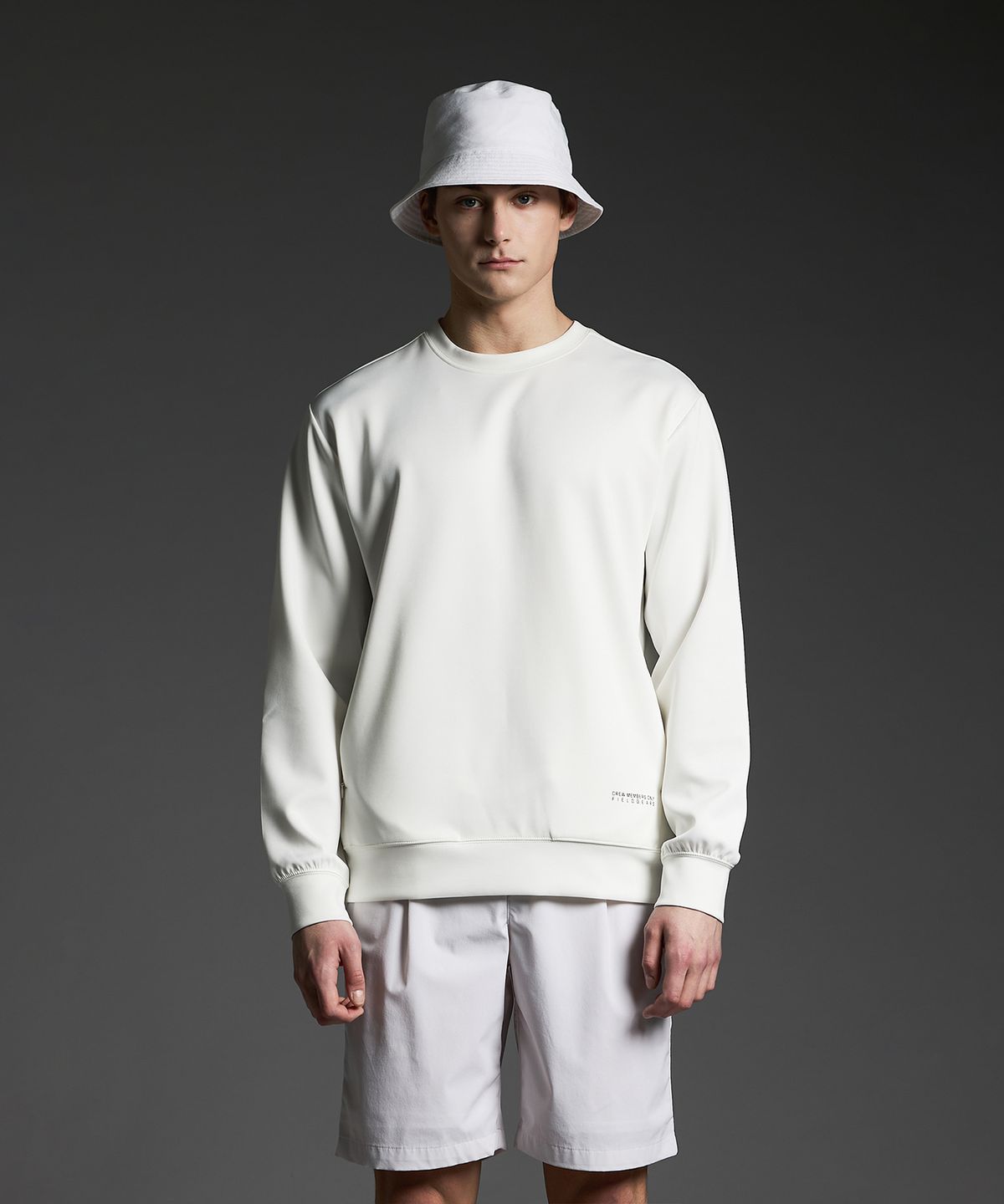 크루멤버스온리(CREW MEMBERS ONLY) HIDDEN ZIP PULLOVER WHITE
