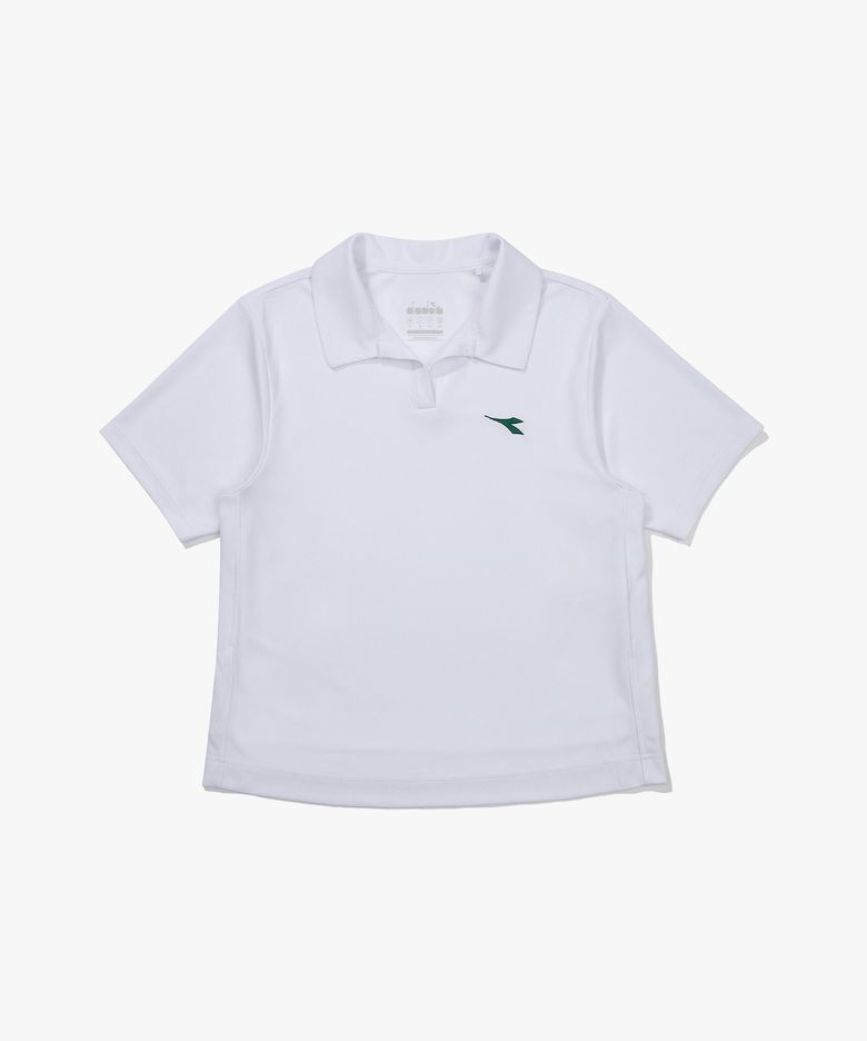 슬릿 테니스 카라 반팔 티셔츠 우먼 OFF WHITE