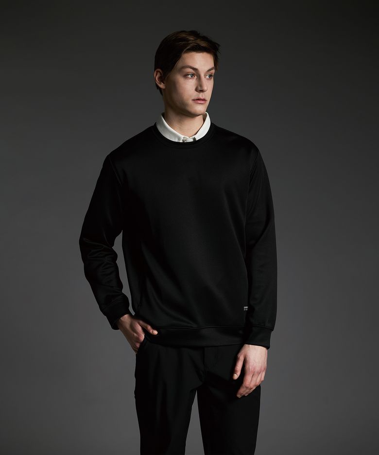 HIDDEN ZIP PULLOVER BLACK